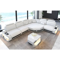 Modernes Wohnzimmer-Möbel L-förmiges Ecksofa LED Leder Sofa mit App-Steuerung