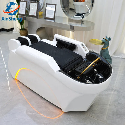 XinSheng Professionelles elektrisches Massagebett Kopf-SPA-Salon-Massagetisch Haarwasch-Räucherbetten Friseursalon Intelligente Möbel