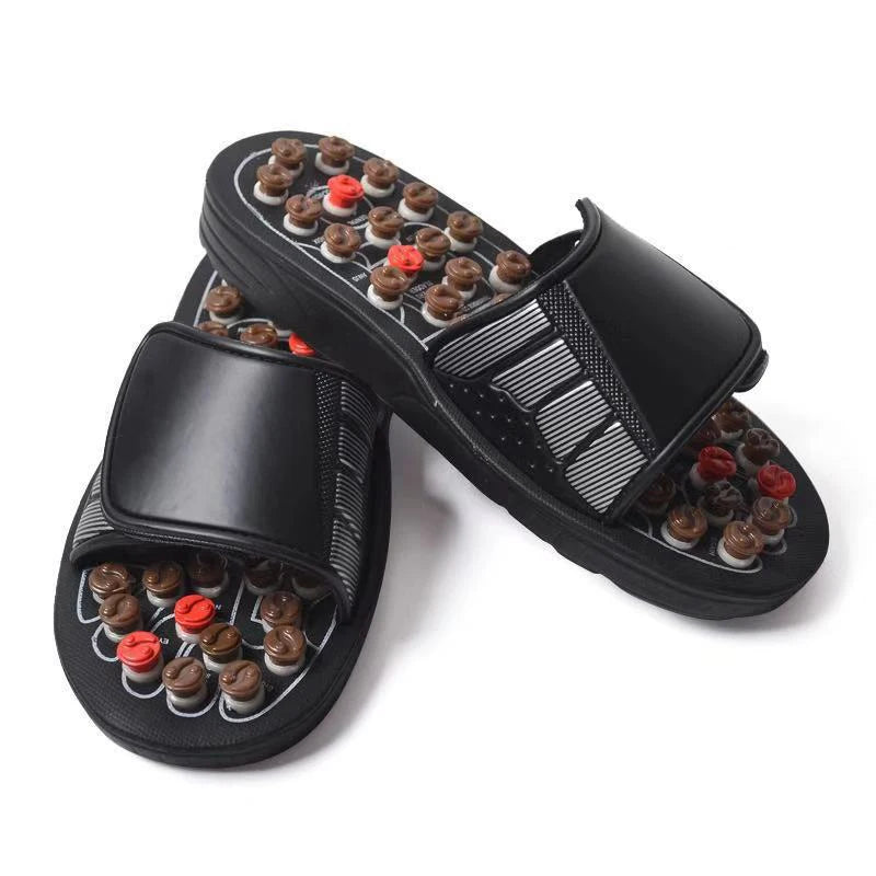 Akupressur-Massage-Pantoffeln, Therapie-Massagegerät Schuhe für Füße Unisex Home Flip Flop Gesundheitswesen Medizinische rotierende Fußmassage-Schuhe