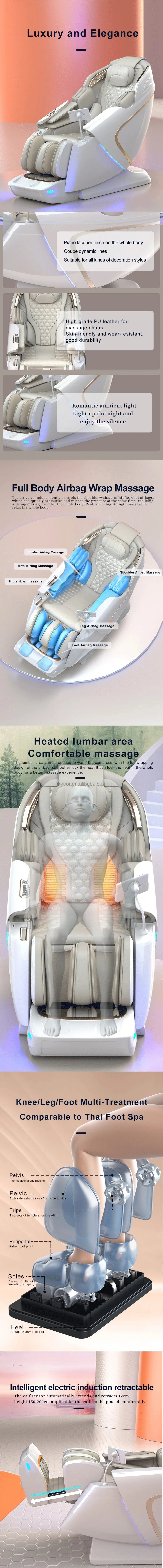 OEM Ganzkörper-4D-SL-Track-Massagesessel mit Schwerelosigkeitsfunktion, 13 Programmen, Heizung und kabellosem Laden