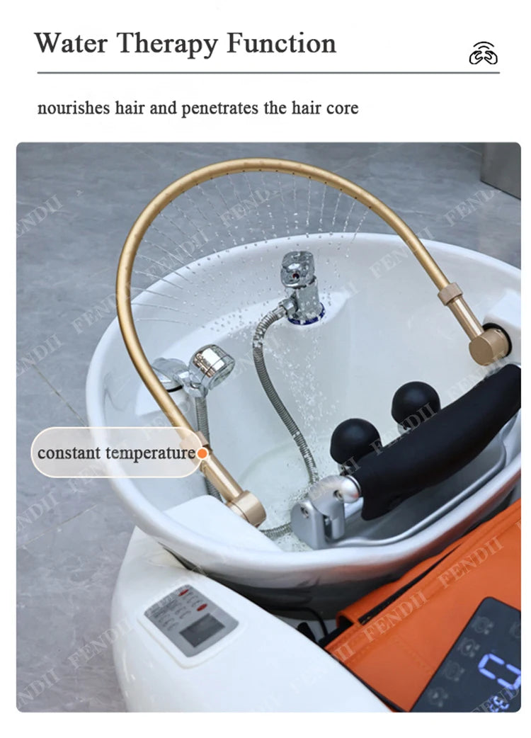 Professional Luxury Lounge Chair Barber Shop Head Spa Massage Shampoo Bed Hair Shampoo Chair