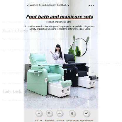 Fußbad-Nagelstuhl Pediküre-Stühle Salon SPA Fußmassage Maniküre Möbel Sofa Material mit elektrischer Rückenlehne