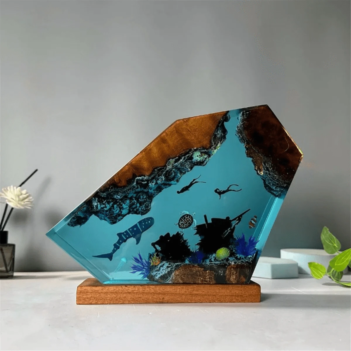 Undersea Resin Lamp – Whale, Turtle &amp; Diver Night Light&nbsp;