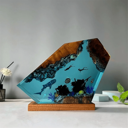 Undersea Resin Lamp – Whale, Turtle &amp; Diver Night Light&nbsp;