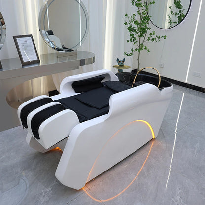 Multifunktionaler japanischer Head Spa Haarwaschsessel mit bequemer Kopfstütze, modernes Design für Friseursalons, Fabrikpreis