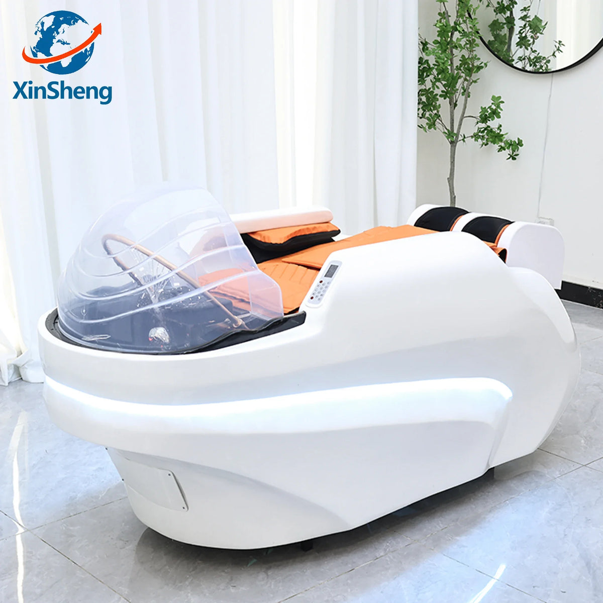 XinSheng Integriertes Haarwasch- und Massagebett mit Kopf-SPA-Begasungsmaschine Friseursalon Kommerzielles elektrisches Möbel