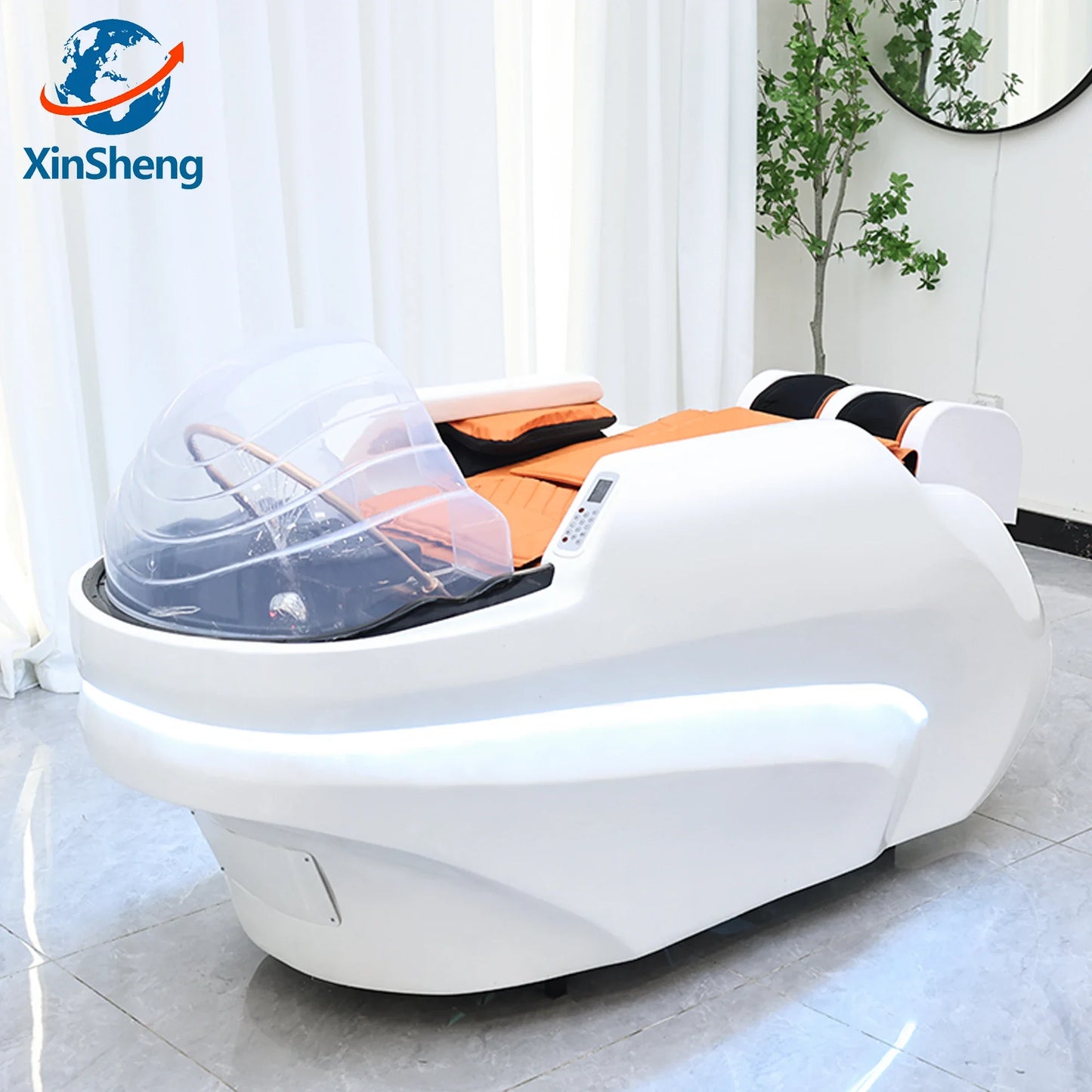 XinSheng Integriertes Haarwasch- und Massagebett mit Kopf-SPA-Begasungsmaschine Friseursalon Kommerzielles elektrisches Möbel