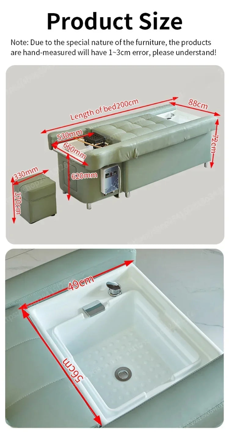 Multifunctional Salon Back Lifting Foot Massage Bed Shampoo Chair Pedicure Head Spa Bed Shampoo Bed