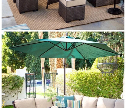 Nordisches Rattan-Sofa-Set – Outdoor-Ecksofas mit Couchtisch für Hof, Balkon, Terrasse und Garten