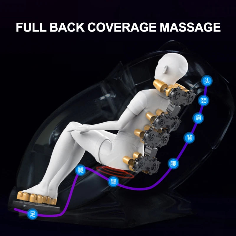Full Body Massage Chair with Zero Gravity, Massage Chair Recliner with Heating, Airbags, Bluetooth Speaker, Foot Roller 110/220V
