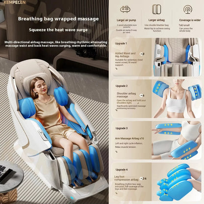 Dual-Core-Massagesessel für Rücken- und Schlafentlastung, 4D+3D-Tiefenmassage mit Wiegefunktion und Meditation