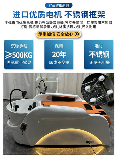 XinSheng Friseursalon-Shampoosessel Kopf-SPA-Begasungsgerät Elektrische Massageliege für Freizeit- und Gesundheitsgeschäfte Kommerzielle Möbel