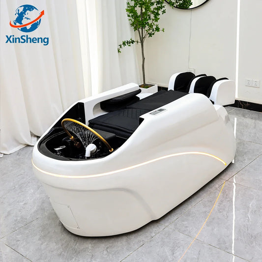XinSheng Professionelles elektrisches Massagebett Kopf-SPA-Salon-Massagetisch Haarwasch-Räucherbetten Friseursalon Intelligente Möbel