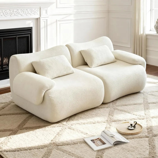 79" knochenloses Cloud Sofa, modulares Ecksofa mit Wurfkissen, tiefes Ecksofa 2-Sitzer für Wohnzimmer