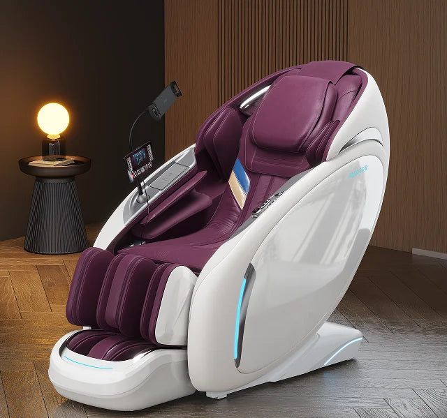 Fauteuil de massage intelligent 4D+4D, massage complet du corps, zéro gravité, fauteuil inclinable électrique Shiatsu avec rouleaux pour les pieds, scan corporel, chauffage