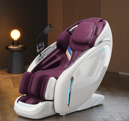 Fauteuil de massage intelligent 4D+4D, massage complet du corps, zéro gravité, fauteuil inclinable électrique Shiatsu avec rouleaux pour les pieds, scan corporel, chauffage