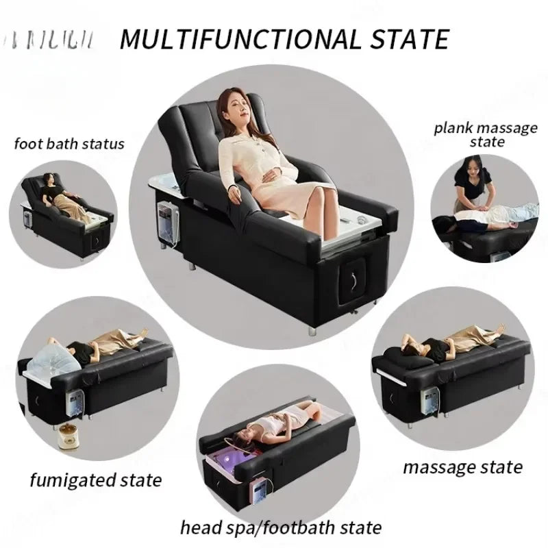 Cross-border Salon Head Spa Back Lift Foot Care Hair Washing Chair Table Thai Massage Pedicure Shampoo Bed