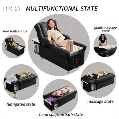 Cross-border Salon Head Spa Back Lift Foot Care Hair Washing Chair Table Thai Massage Pedicure Shampoo Bed