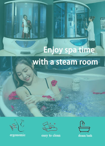 Customization Luxury Steam Shower Room with Jacuzzier Tub Hydro Therapy Massage Steam Bath Room Glass Shower Cabin Wet Sauna Roo