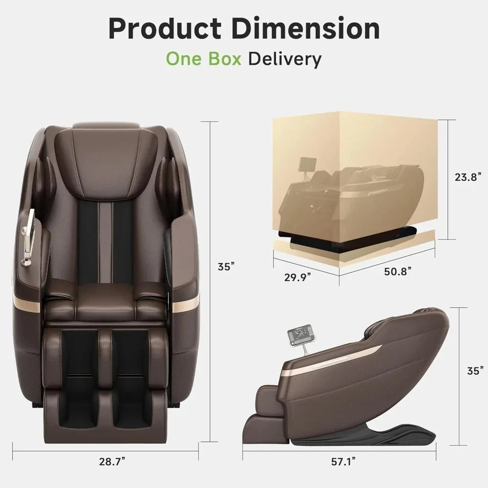 2025 Ganzkörper-Massagesessel, Zero-Gravity-Shiatsu-Massagesessel mit Liegefunktion, Heizung für Taille und Waden, Fußmassage, 3D L-Track & Bo
