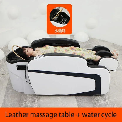 Intelligente elektrische Massage-Shampoo-Stühle Friseursalon Spülbett Kopf-Wasserkreislauf Begasung Salonmöbel Kopfteile FYS