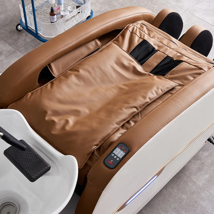 Fabrik Custom Salon Haarewaschsessel elektrischer Massagetisch Kopfhaut-Spa-Shampoobett