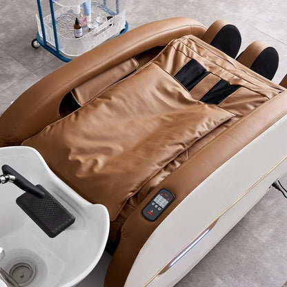 Fabrik Custom Salon Haarewaschsessel elektrischer Massagetisch Kopfhaut-Spa-Shampoobett