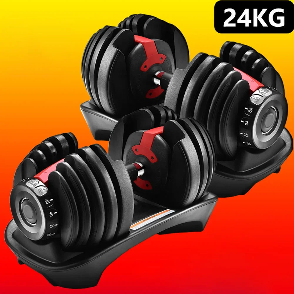 24KG Dumbbells Rubber Iron Adjustment Multiple Weight Dumbell Cheap Adjustable Dumbbells Home fitness equipment