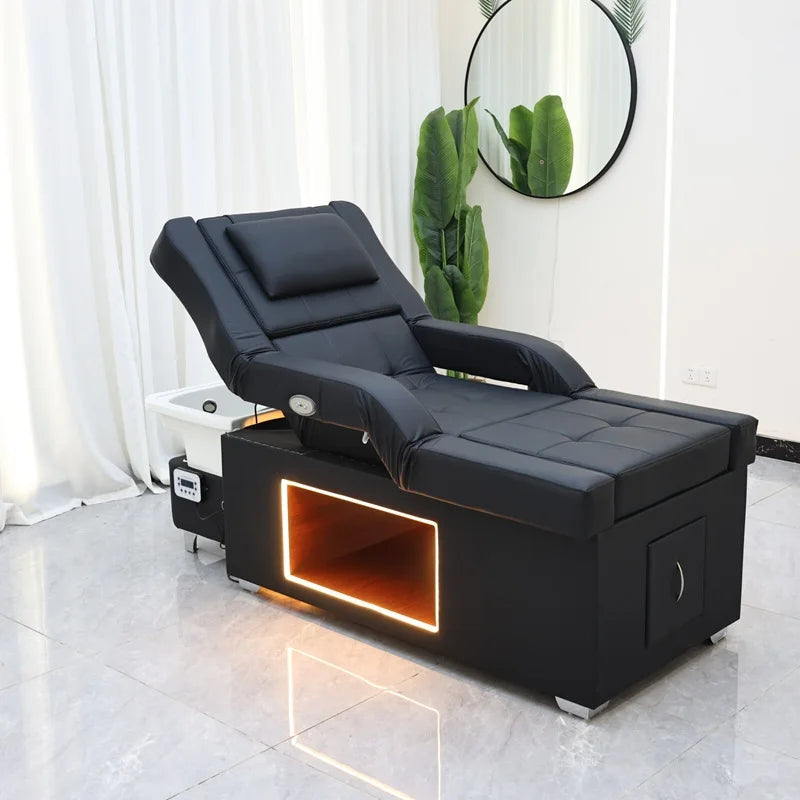 Keramikwaschbecken, elektrische Massage, Shampoo-Bett, Lift-Kopf, Therapie-Bett, Fußbad mit Aufbewahrungs-Spülbett