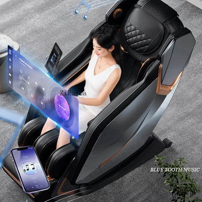 FullBodyZero GravityShiatsu Massage Chair L-Track Recliner with Airbag SpeakerLCD Screen RemoteControl VoiceControlBack/Leg Heat