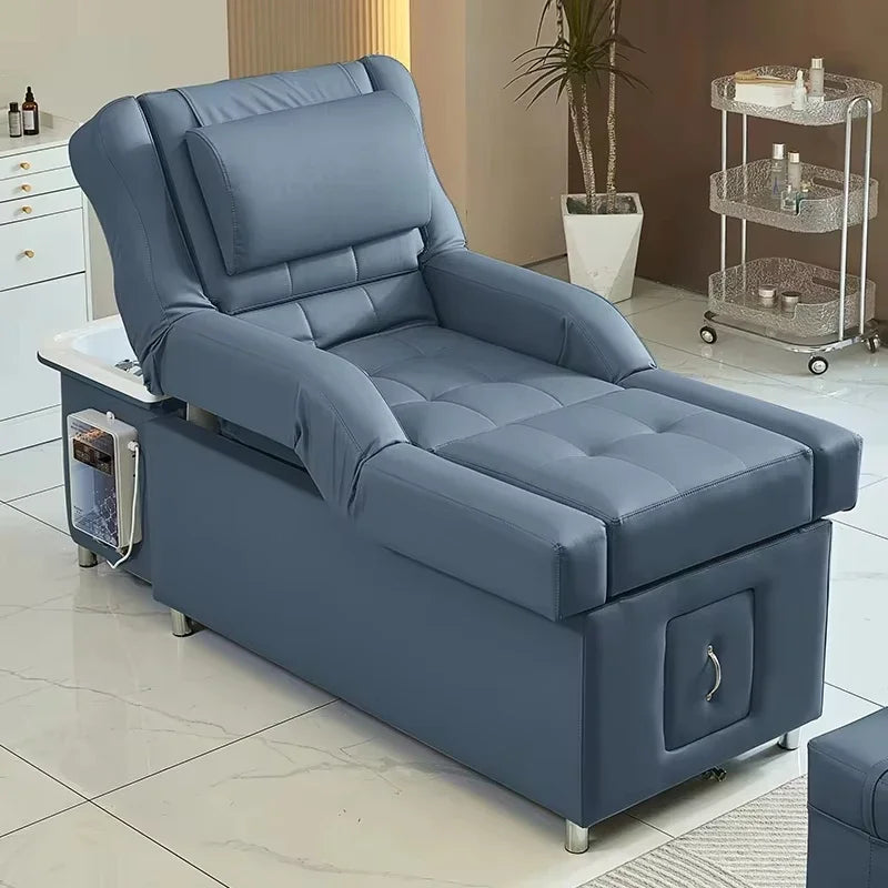 Electric Lift Foot Massage Bed for Beauty Salon High-End Health Foot Massage Sofa Bed with Head Therapy Special Shampoo