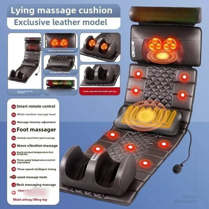 Ganzkörpermassage-Matratze Wellenförmige Vibrationsentspannung mit Fingerdruck-Kissen Rücken-Fuß-Massage Manuelle Airbag 12V3A Adapter