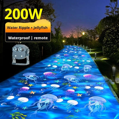 Ocean World Projection Spotlight – Dynamic Water Ripple &amp; Jellyfish Landscape Light