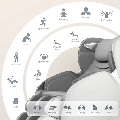 2 Jahre Garantie 4D SL Airbag Zero Gravity Ganzkörper-Massagesessel Home 3D Büro-Fußroller Shiatsu Bürostuhl Massagesofa