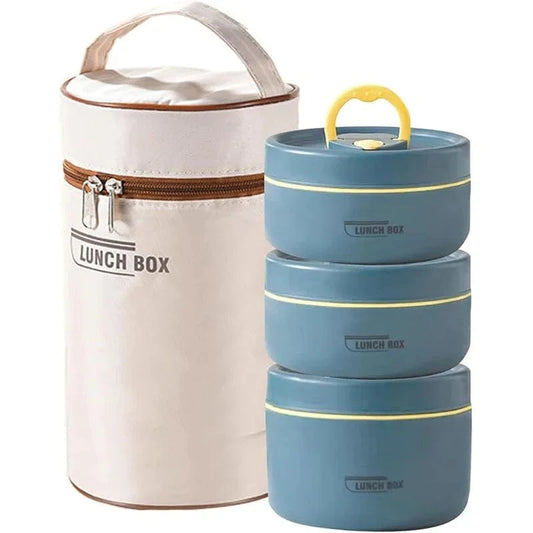 3-Layer Insulated Lunch Box Set – Stackable Thermal Food Containers for Adults & Kids
