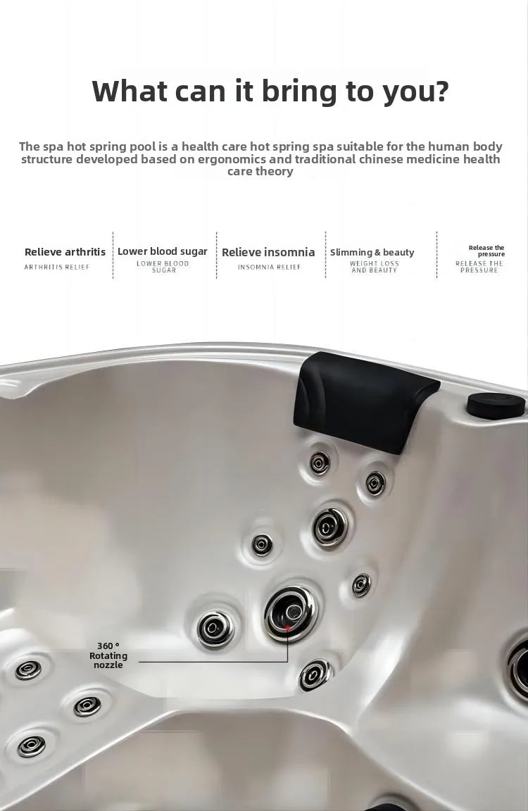 Smart Whirlpool Jacuzzi Spa-Wanne Tragbare Innen- und Außen-Badewanne mit Surfmassage Außen-Massagebadewanne Luft-Wasserdüse Möbel