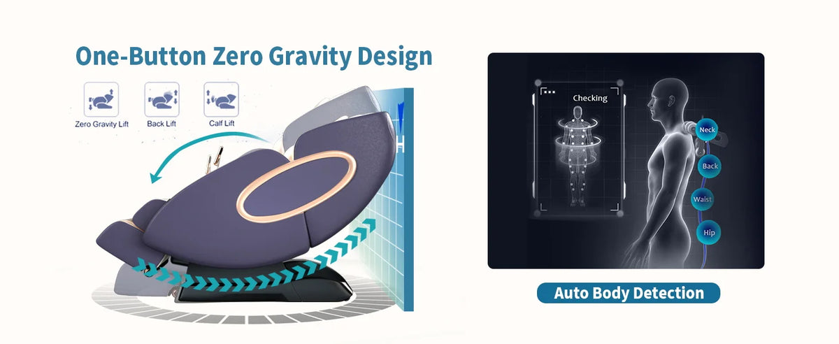 APP-Steuerung 4D-Massagesessel SL-Track Ganzkörper-Shiatsu-Massagesessel Zero Gravity mit Yoga-Stretching-Fußmassageroller