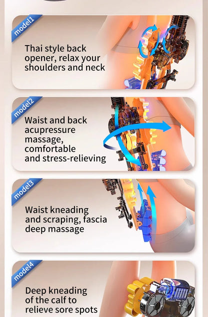 Shiatsu Neck Back Massager with Heat, 2D ro 3D Kneading Massage Chair Pad, Adjustable Compression Seat Massager for Full Body