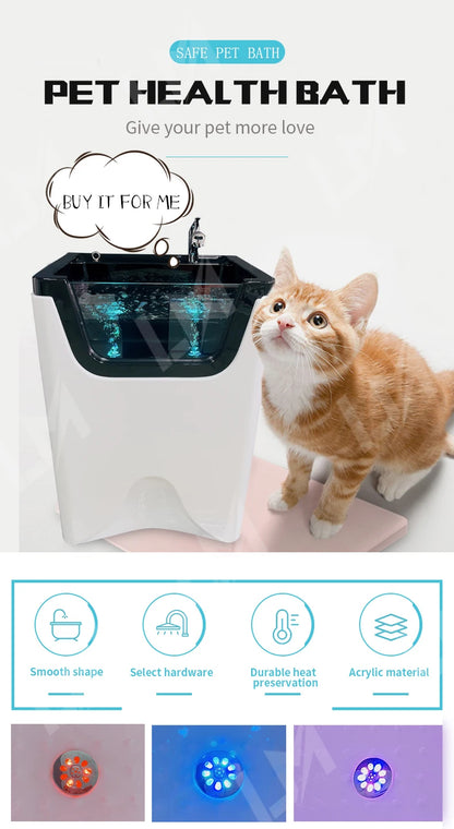 Modern Freestanding Ozone Massage Spa Bathtub with Shower Head for Pet Grooming & Cleansing Bath Whirlpool for Bathroom