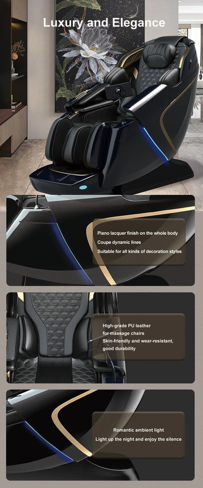 USA Lokale Lieferung 135cmSL Shiatsu 4D Heizung Airbag Zero Gravity Ganzkörpermassagestuhl Home Office Stuhl