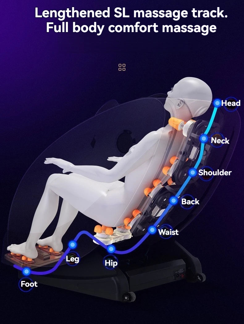Zero-Gravity-Massagesessel, Fixpunkt-Technologie mit Ganzkörper-Musik-Spa | Luxus-Elektrischer Relaxsessel 2026