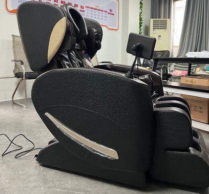 2025 4D-Massagesessel Ganzkörper-Massagesessel mit Schwerelosigkeit, verlängerter Fußstütze, SL-Schiene, Yoga-Stretch, Fußrollen und Heizung