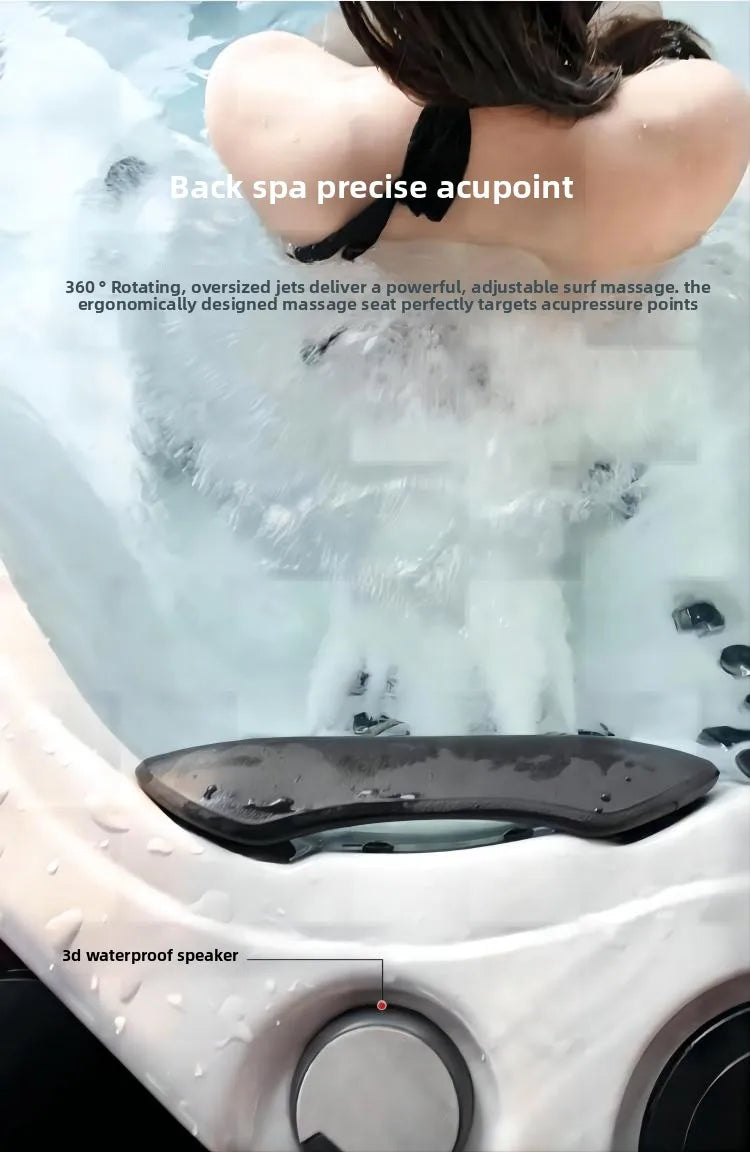 Smart Whirlpool Jacuzzi Spa-Wanne Tragbare Innen- und Außen-Badewanne mit Surfmassage Außen-Massagebadewanne Luft-Wasserdüse Möbel