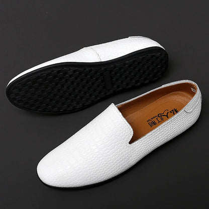 High-End Men’s Office &amp; Business Shoes – Elegant White Loafers