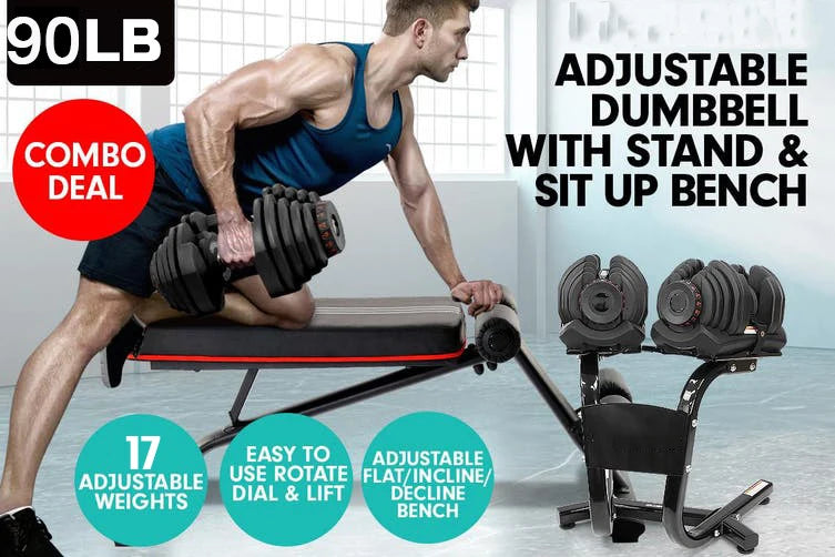 In Stock Home Gym Multi-function Cast Iron Dumbbells 24kg 40kg 52.5lbs 90 Lbs Adjustable Dumbbell Set