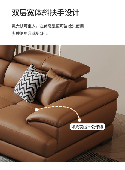 Europäisches Wohnzimmer-Sofa Echtleder-Ecksofa Modulares Luxus-Sofa Sala De Estar De Luxo Moderne Möbel