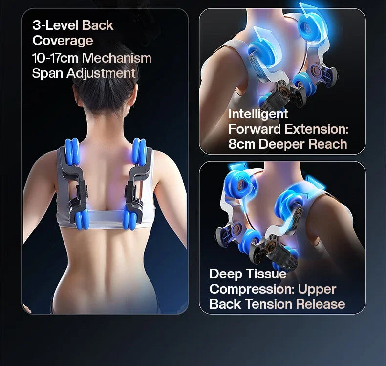 4D+3D-Massagesessel Ganzkörper-Massagesessel mit Schwerelosigkeitsfunktion, SL-Track, Shiatsu-Massage, Bodyscan, Fußrollen, Dehnfunktion, Heizfunktion
