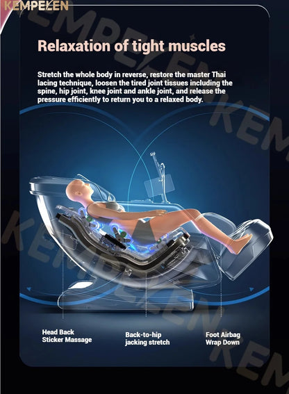 4D+ Jade 6-Rollen Massagesessel – Schwerelosigkeit, Thai-Stretch, KI-Sprache, 3 Jahre Garantie