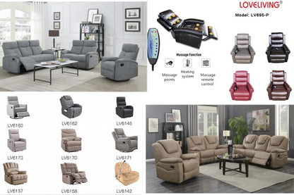 Kundenspezifisches Ledersofa in L-Form Lounge Multifunktions-Power-Smart-Relaxliege Elektrisches Ecksofa mit USB-Kopfstütze und Fußstütze