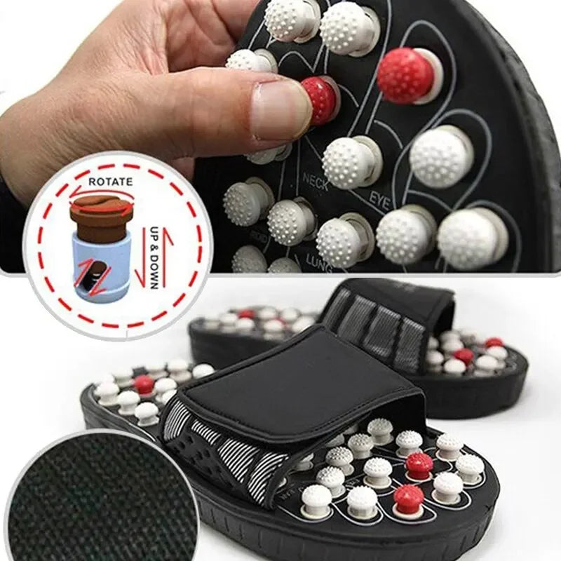 Neue Fußmassage-Hausschuhe Fußreflexzonenmassage Akupunktur-Therapie-Massagegerät Walk Stone Schuhe Akupunktur Kopfsteinpflaster-Massagegerät